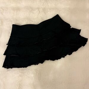 CUTE Black Ruffled Women's Mini Skirt